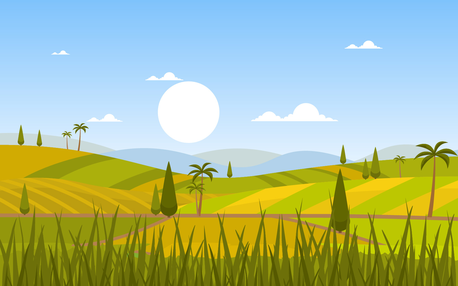 Agriculture Landscape Plantation - Illustration