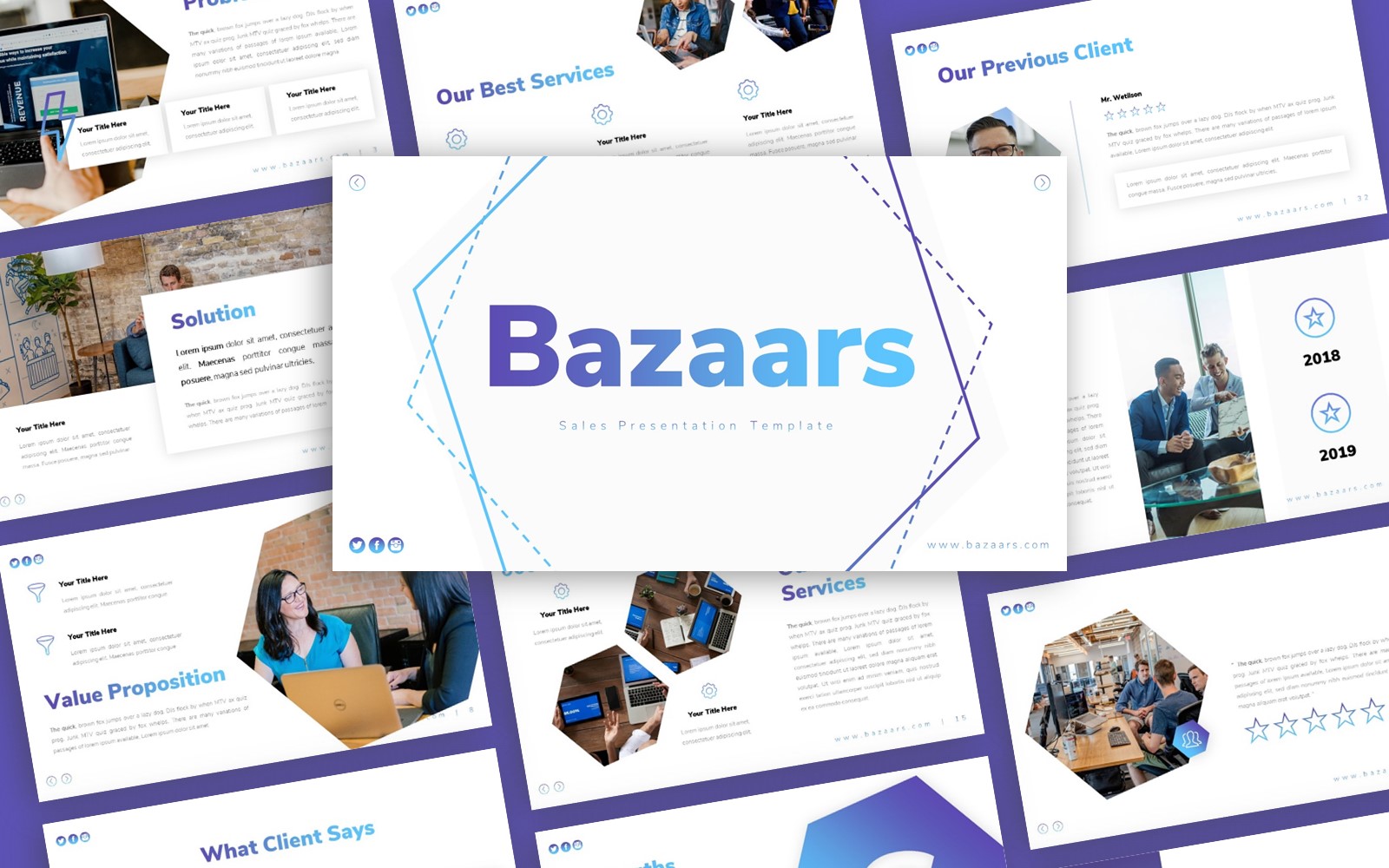 Bazaars Sales Presentation PowerPoint template