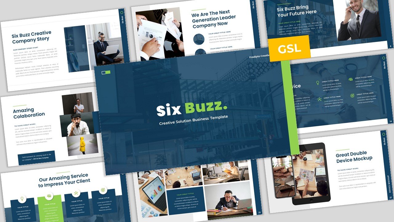 Six Buzz - Creative Business  Template Google Slides