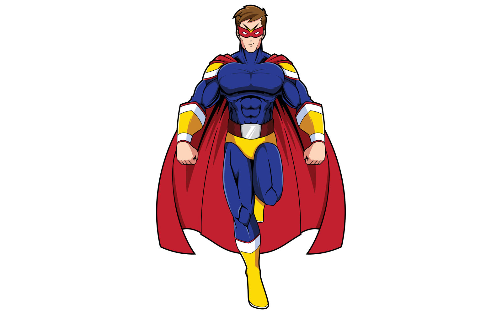 Superhero Mascot Flying - Illustration