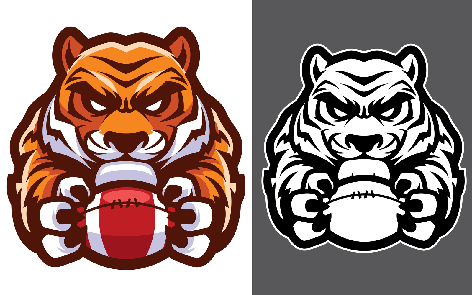 Tiger American Football Mascot - Illustration