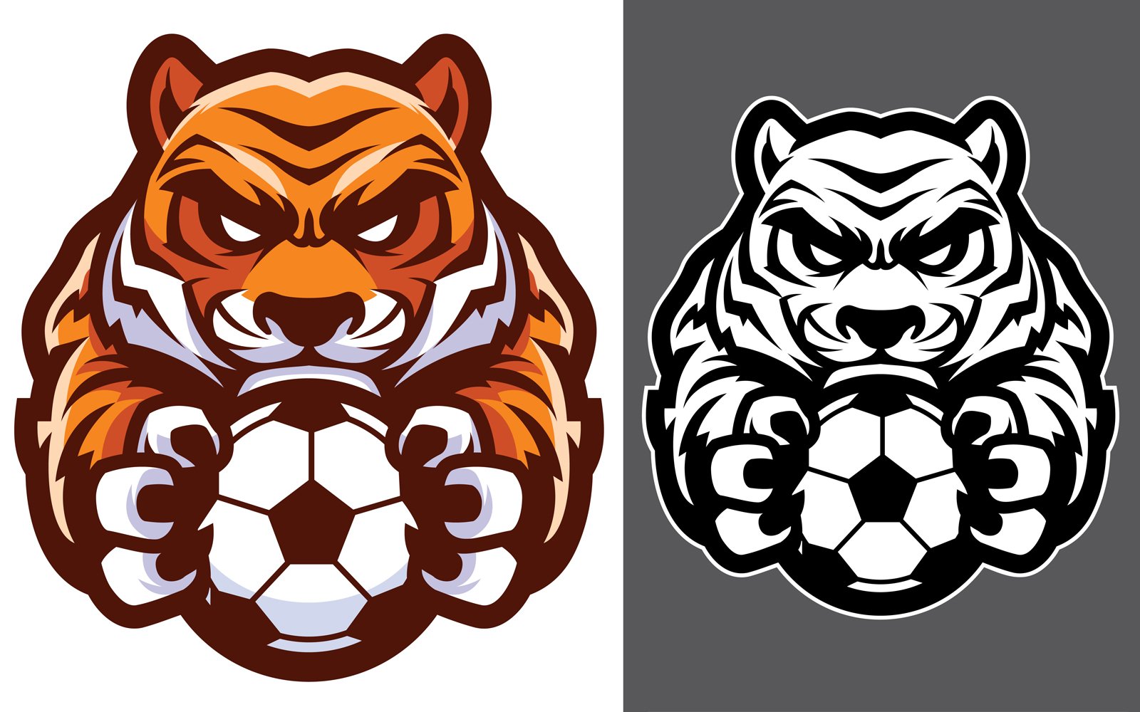 Tiger Football Soccer Mascot - Illustration