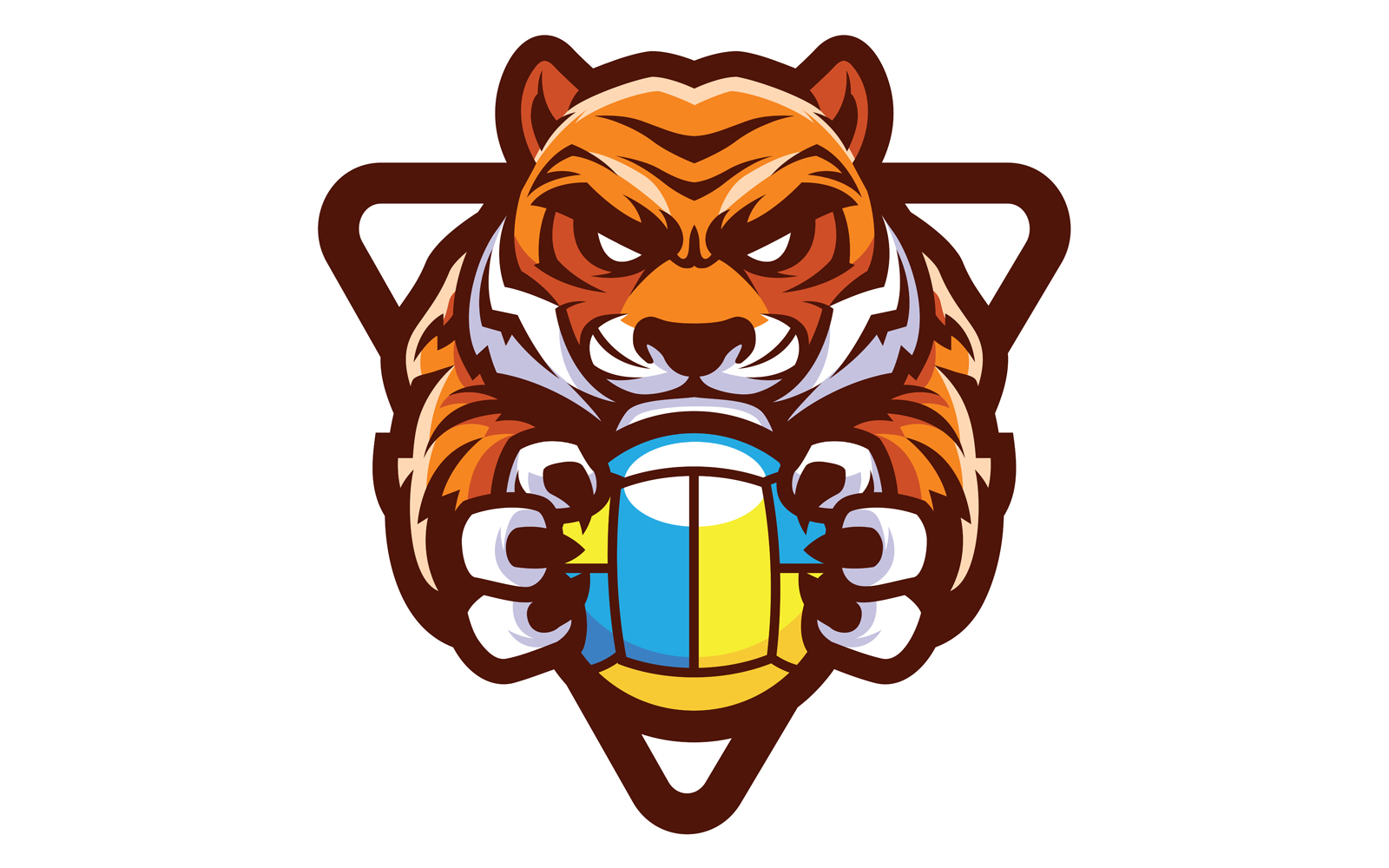 Tiger Volleyball Mascot - Illustration