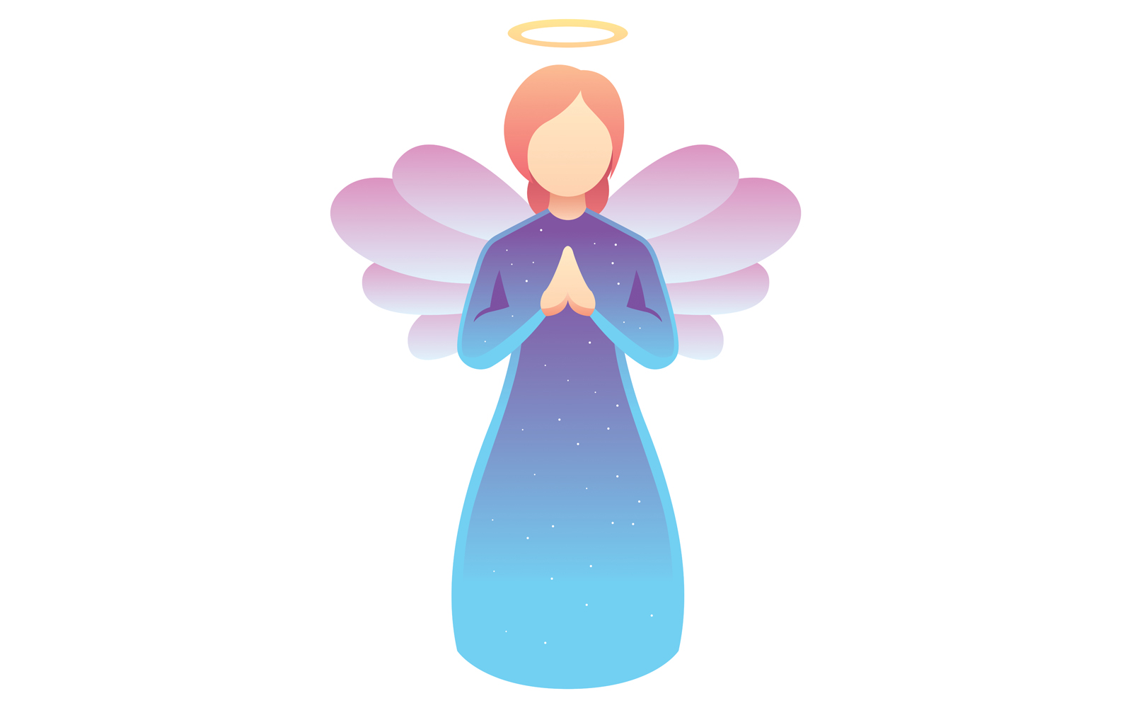 Angel Praying on White - Illustration