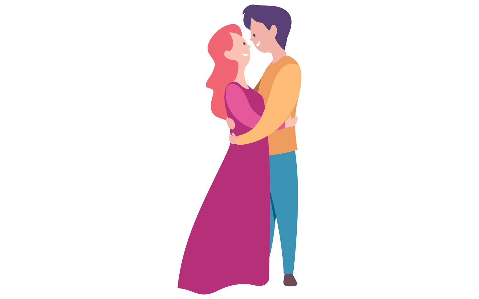 Couple on White - Illustration