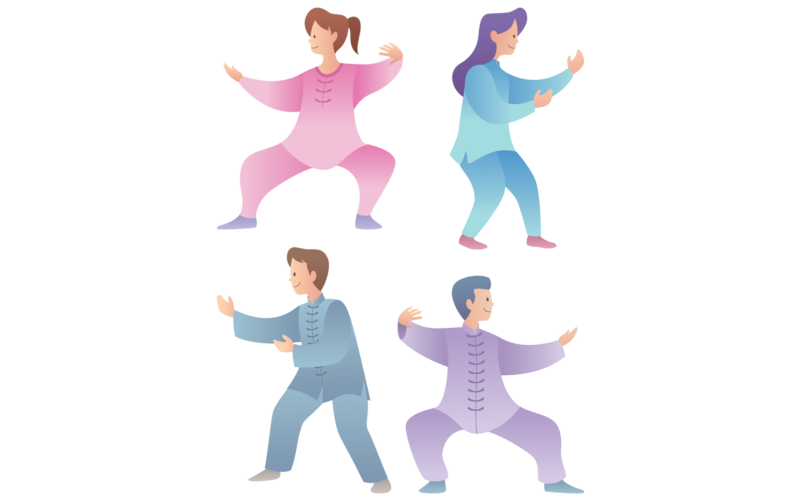 Qigong Characters Set - Illustration