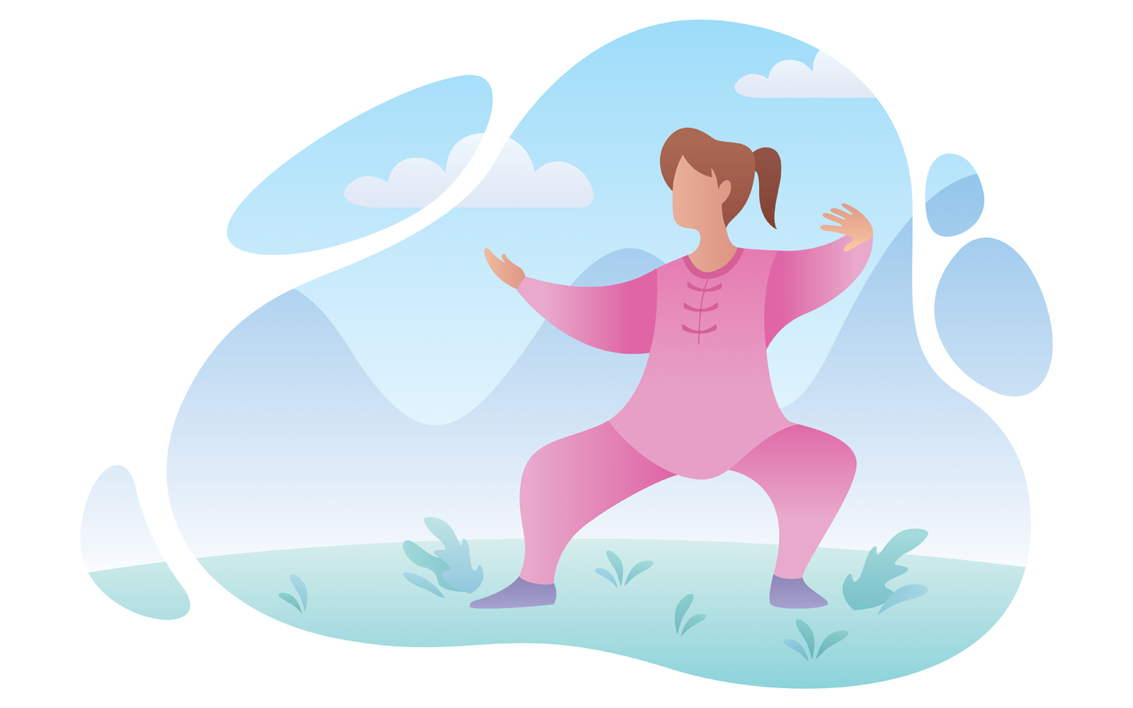 Qigong Practicing Man - Illustration