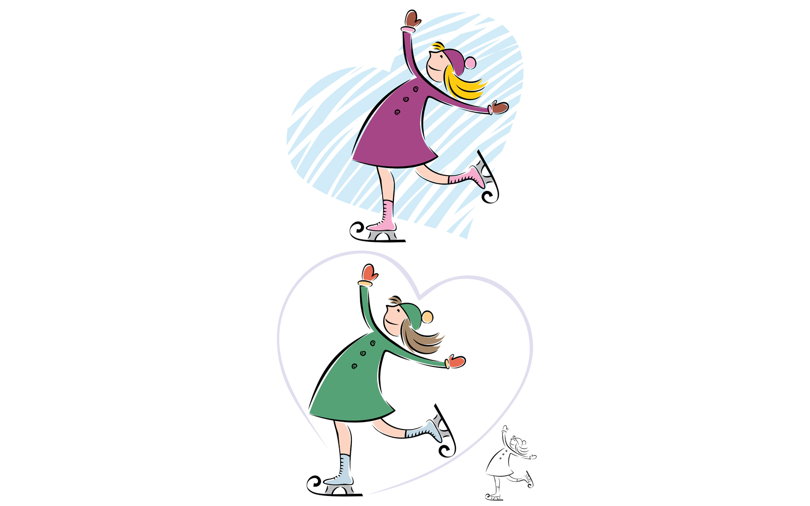 Ice Skating Girl - Illustration