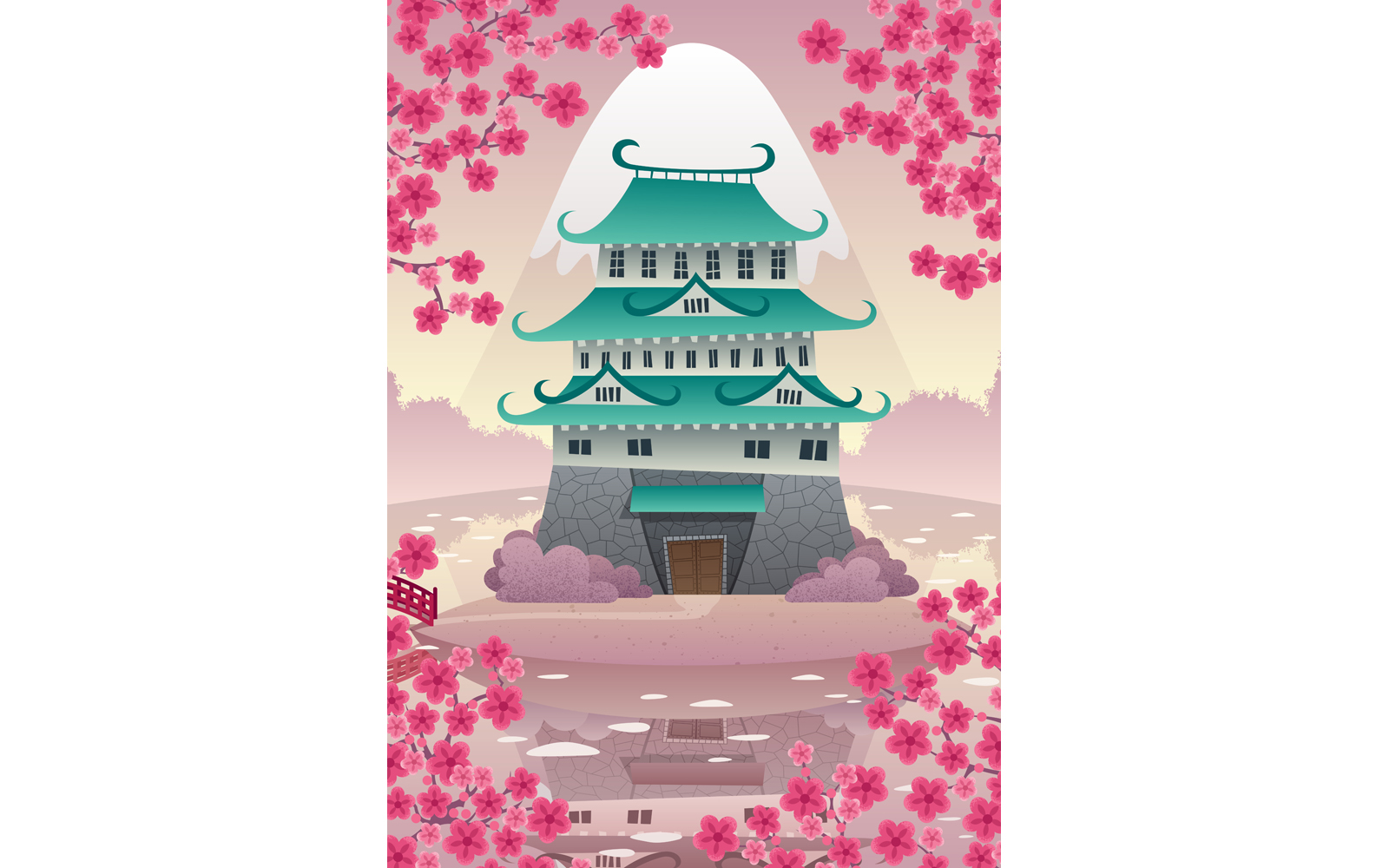 Japanese Castle - Illustration