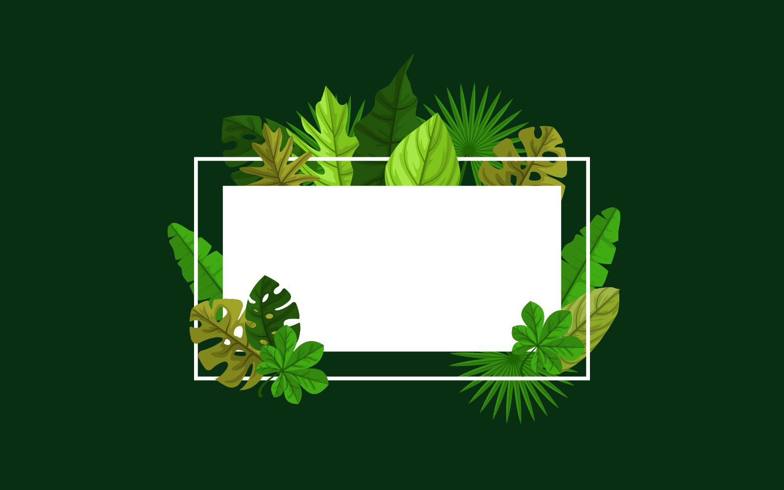 Rectangle Green Plant - Illustration