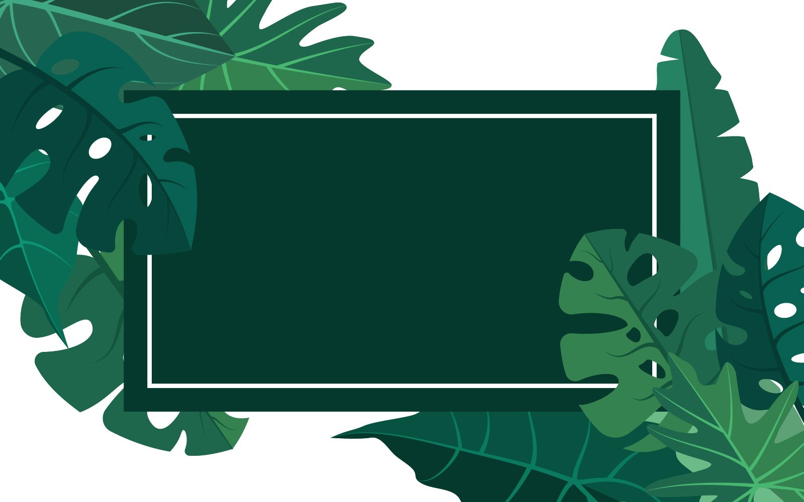 Rectangle Green Leaf - Illustration