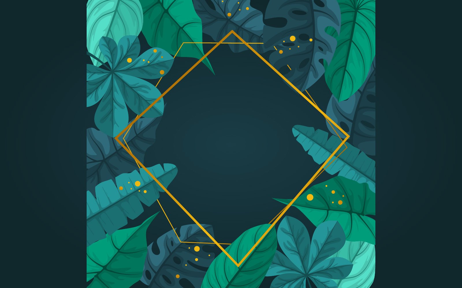 Rectangular Green Plant - Illustration