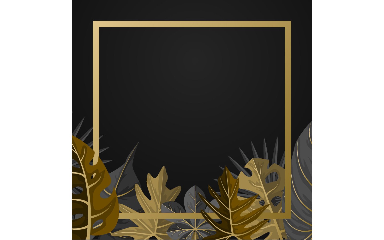 Square Golden Frame - Illustration