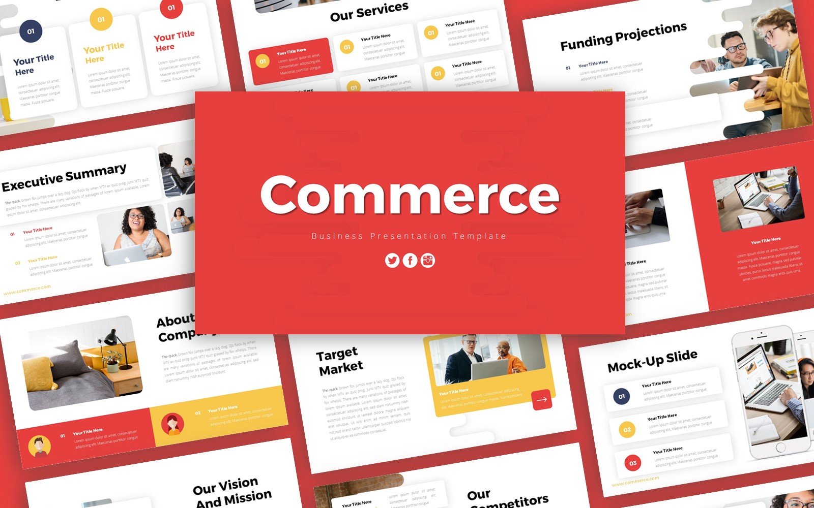 Commerce Business Presentation PowerPoint template