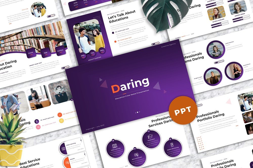 Daring  - Education PowerPoint template