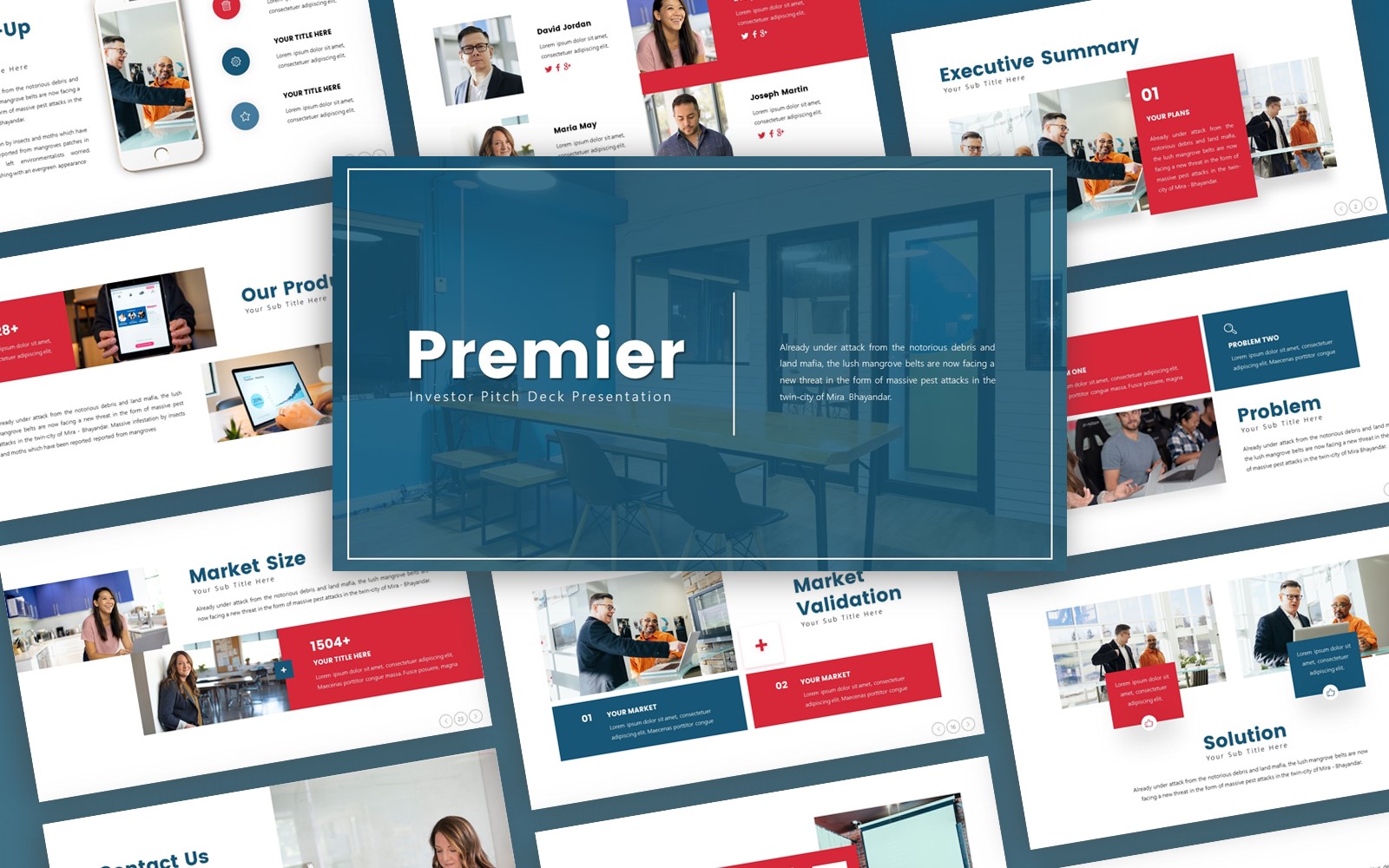 Premier Investor Pitch Deck Presentation PowerPoint template