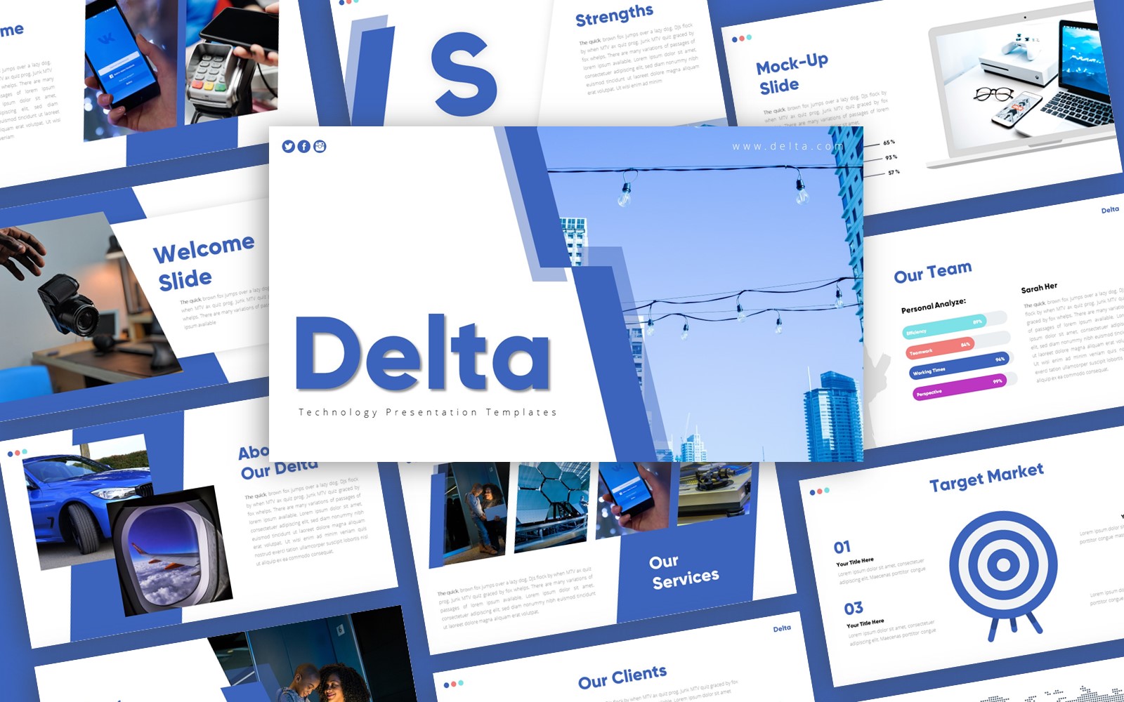Delta Technology Presentation PowerPoint template