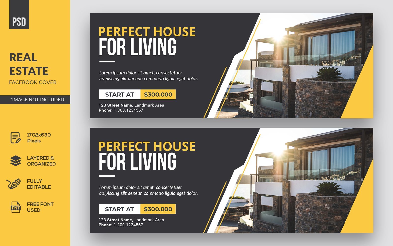 Creative Agency Real Estate Facebook Cover Social Media Template