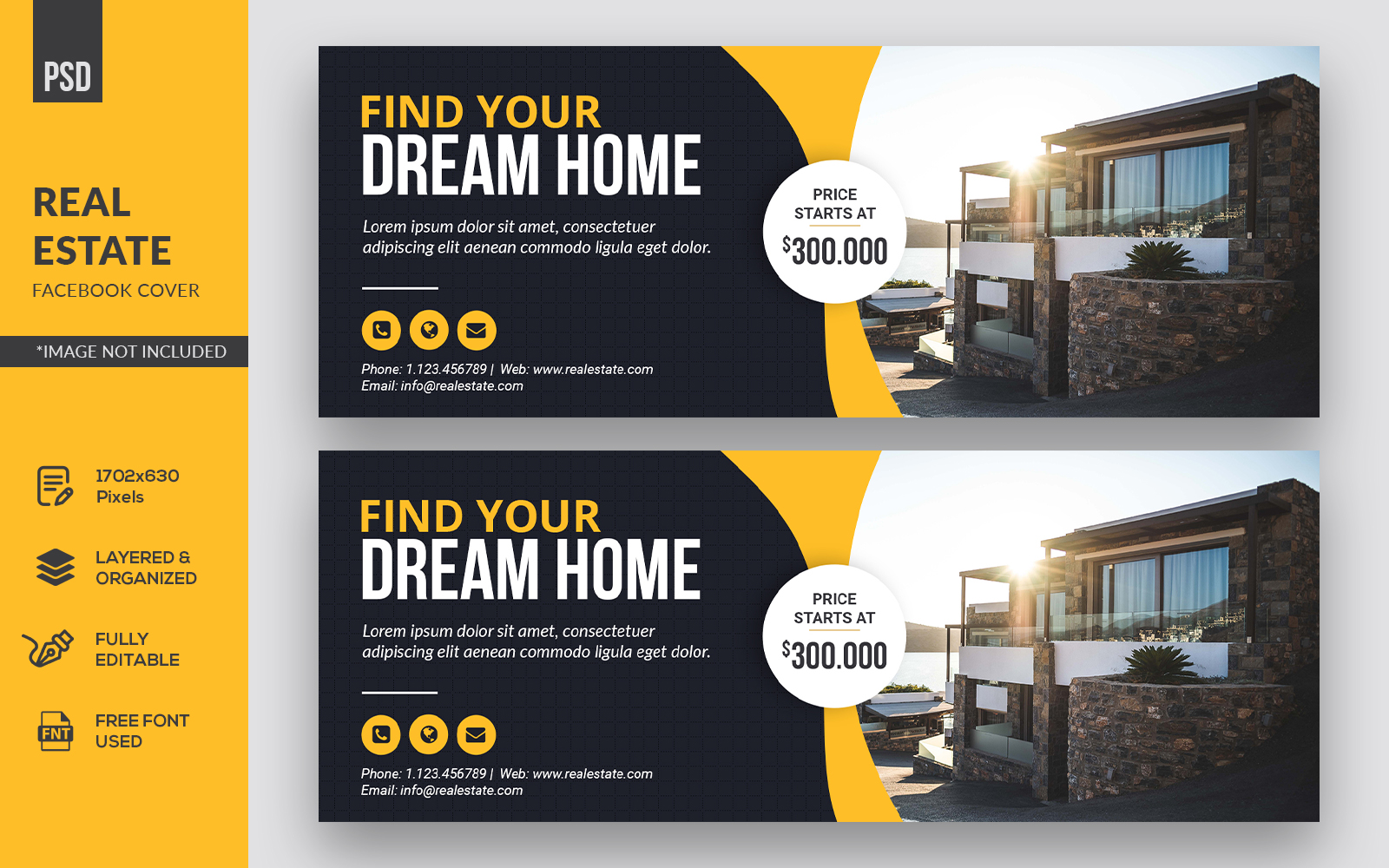 Creative Real Estate Agency Facebook Cover Social Media Template