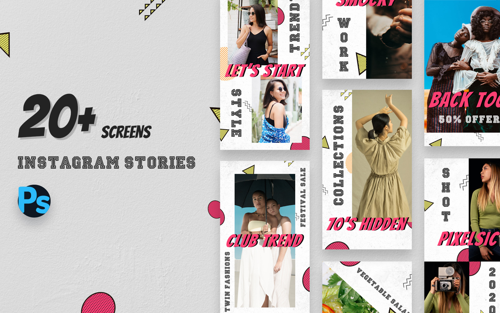 70s Vintage Style Instagram Stories Template for Social Media