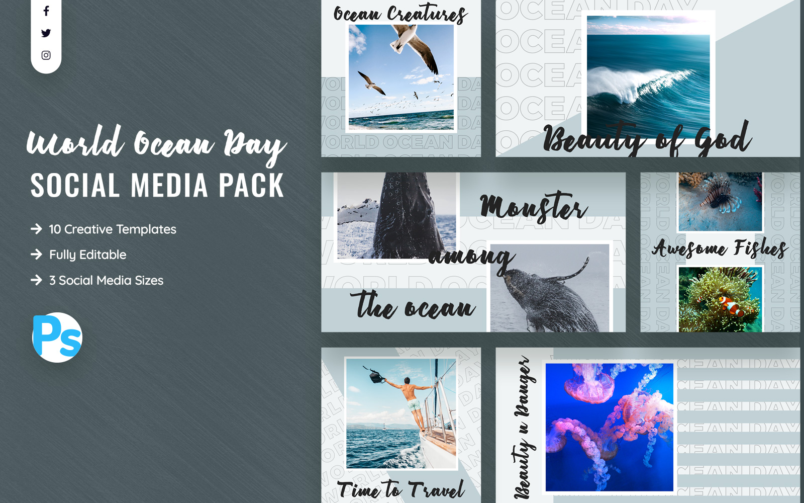 World Ocean Day Social Media Template