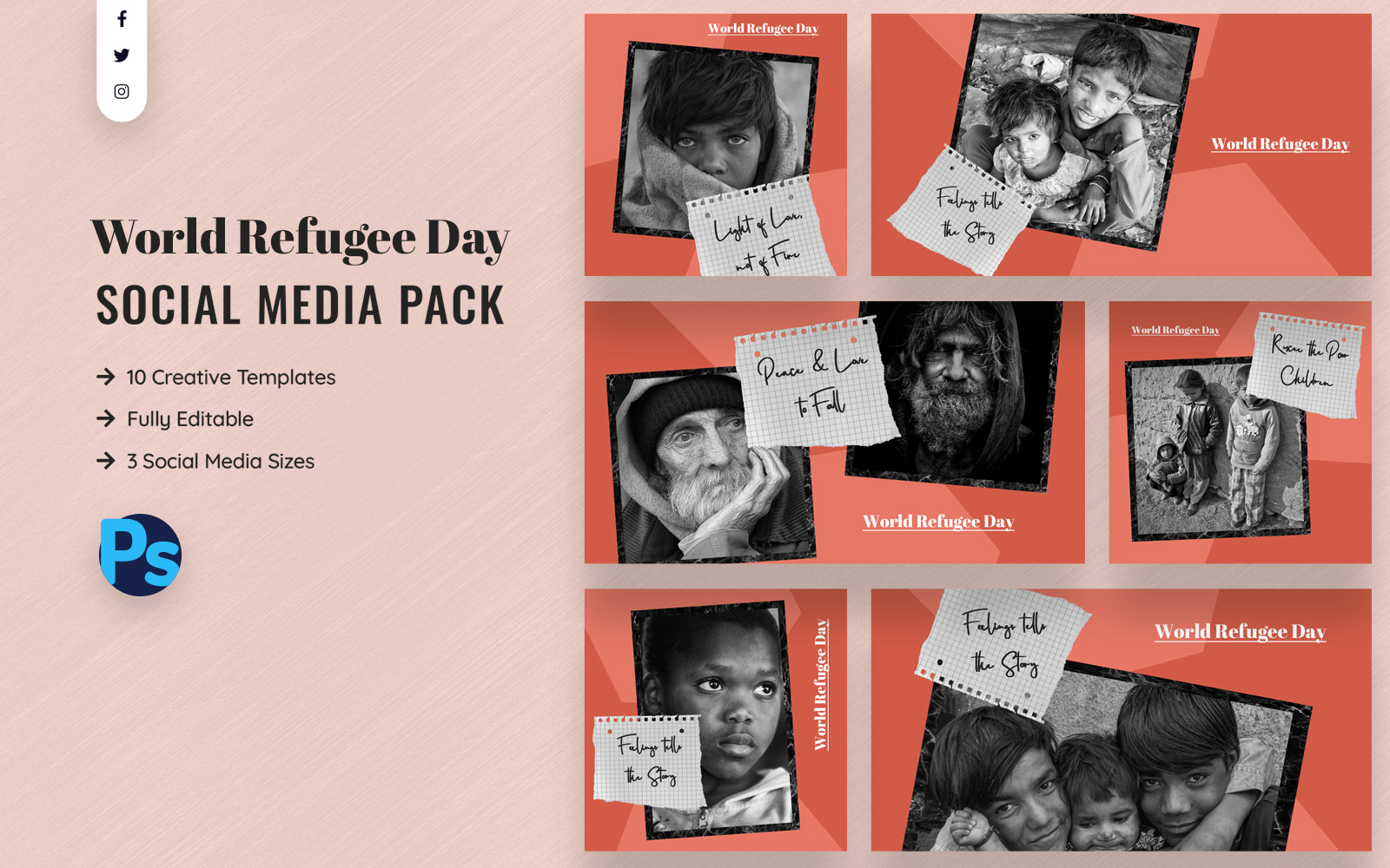 World Refugee Day Social Media Template