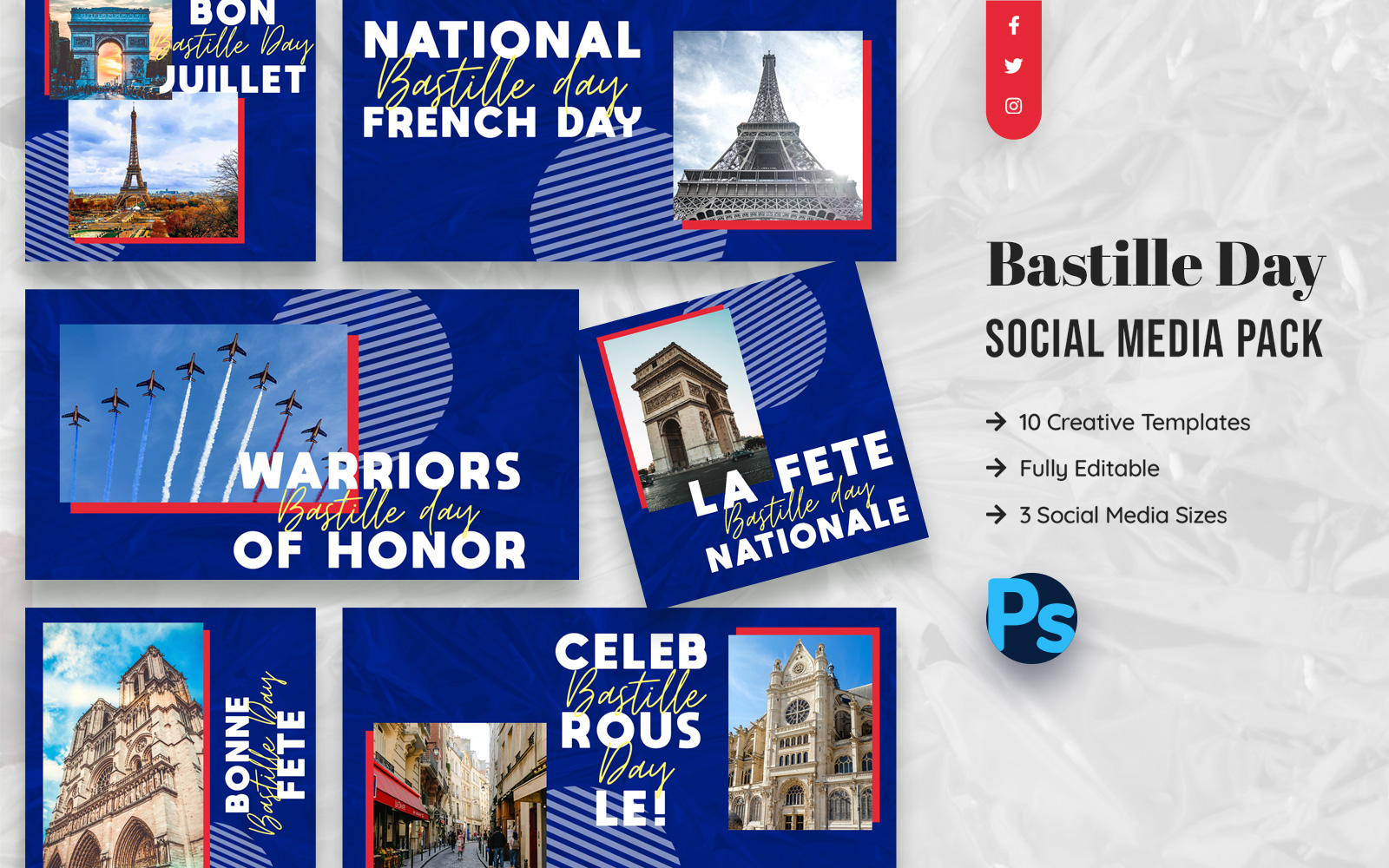 Bastille Day Social Media Template