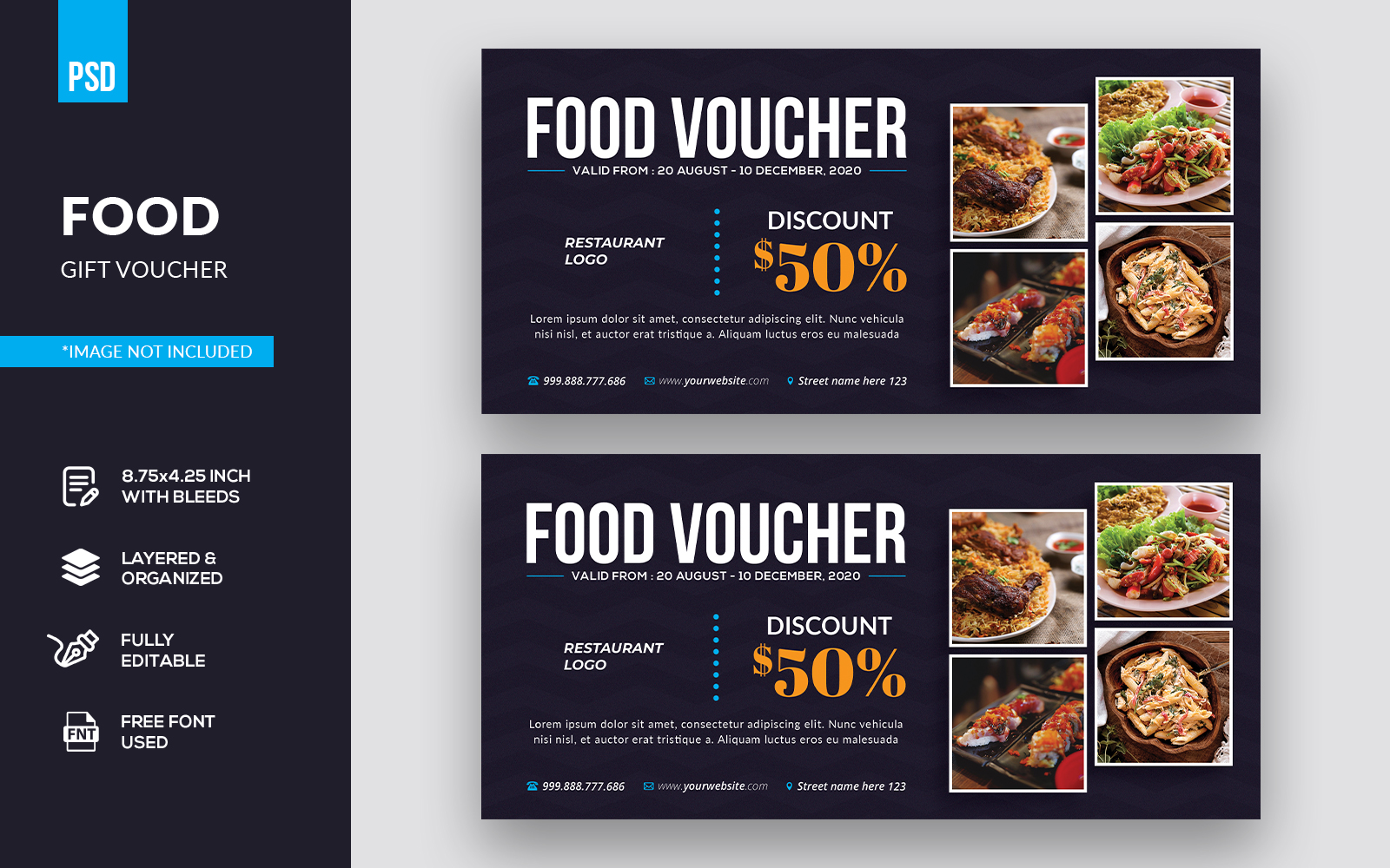 Food Gift Voucher - Corporate Identity Template