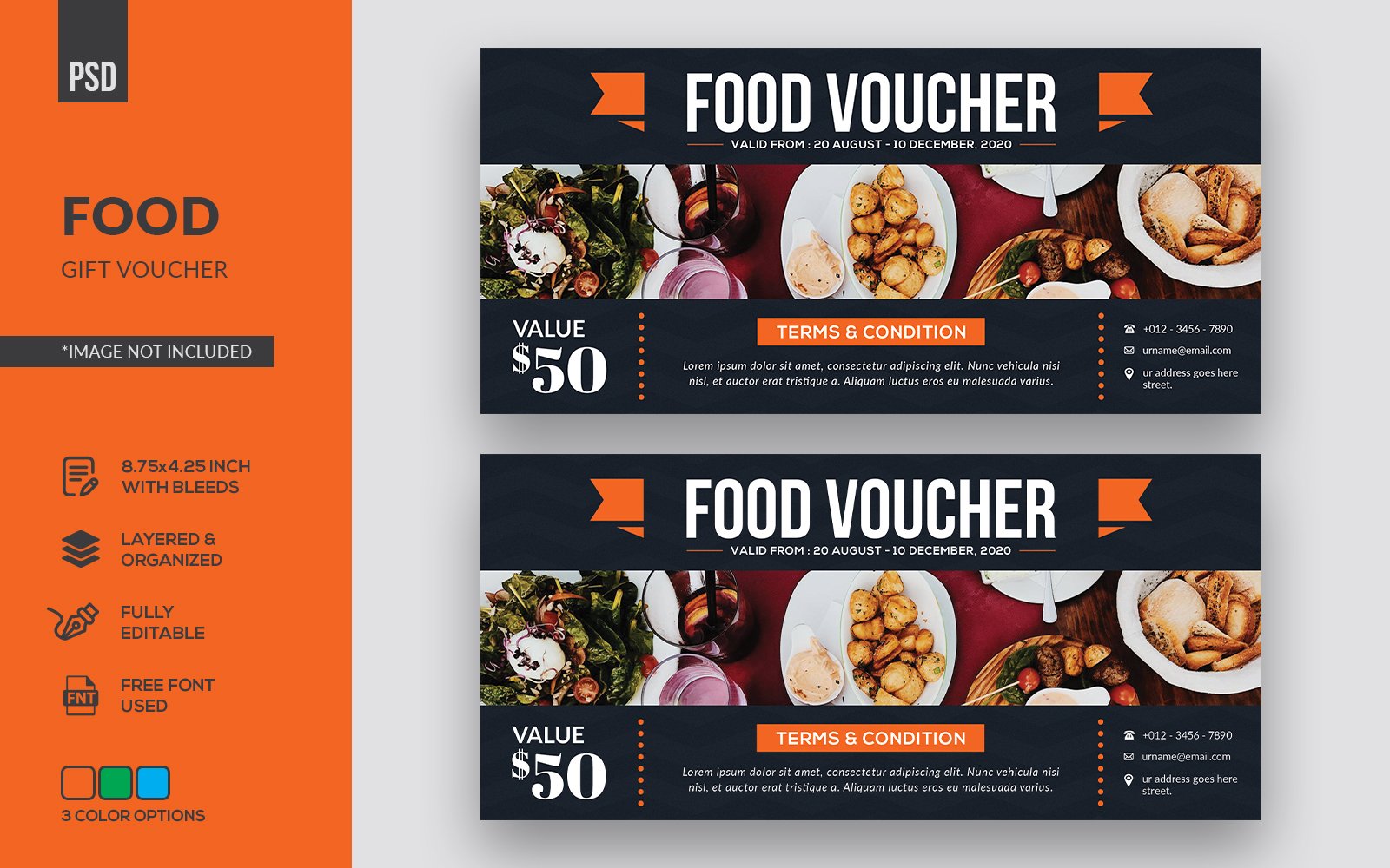 Food Gift Voucher - Corporate Identity Template