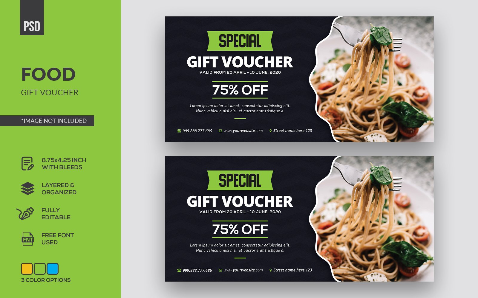 Food Gift Voucher - Corporate Identity Template