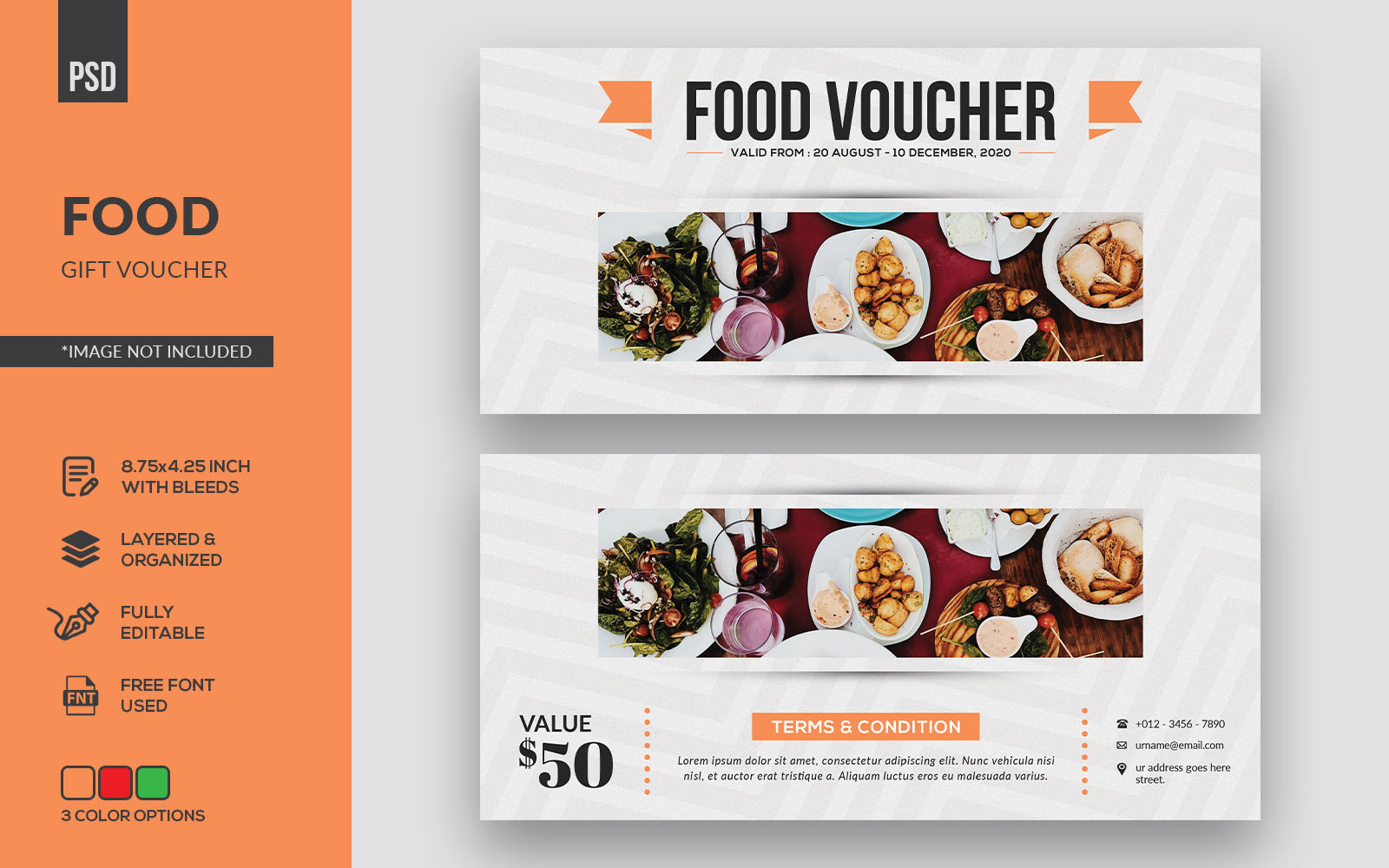 Food Gift Voucher - Corporate Identity Template