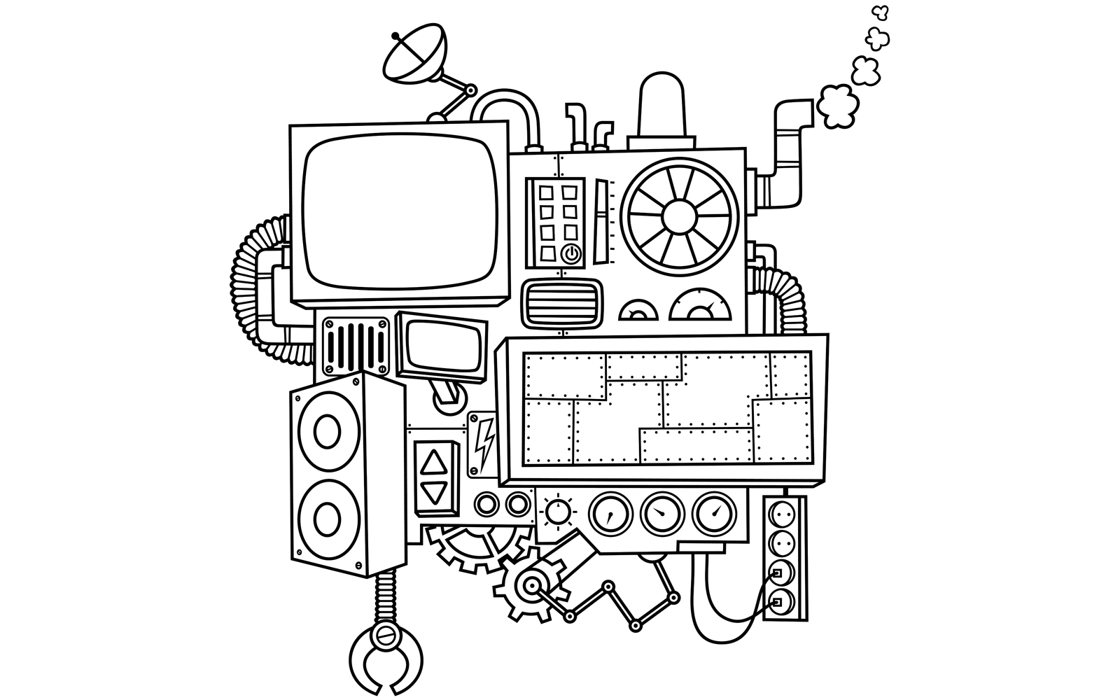 Machine Line Art - Illustration