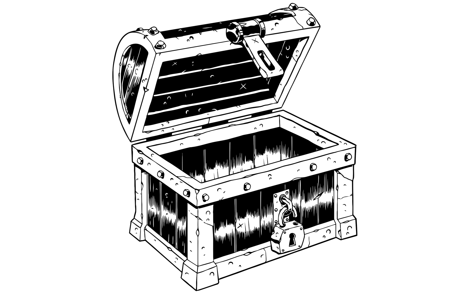 Empty Chest Line Art - Illustration