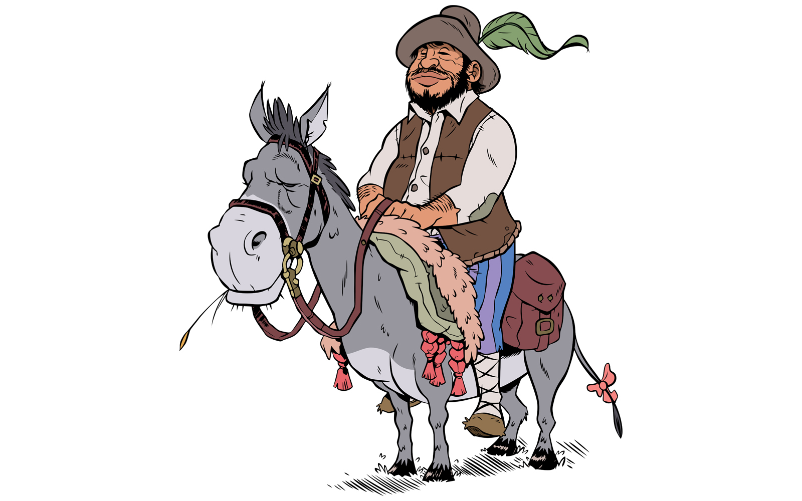 Sancho Panza on White - Illustration