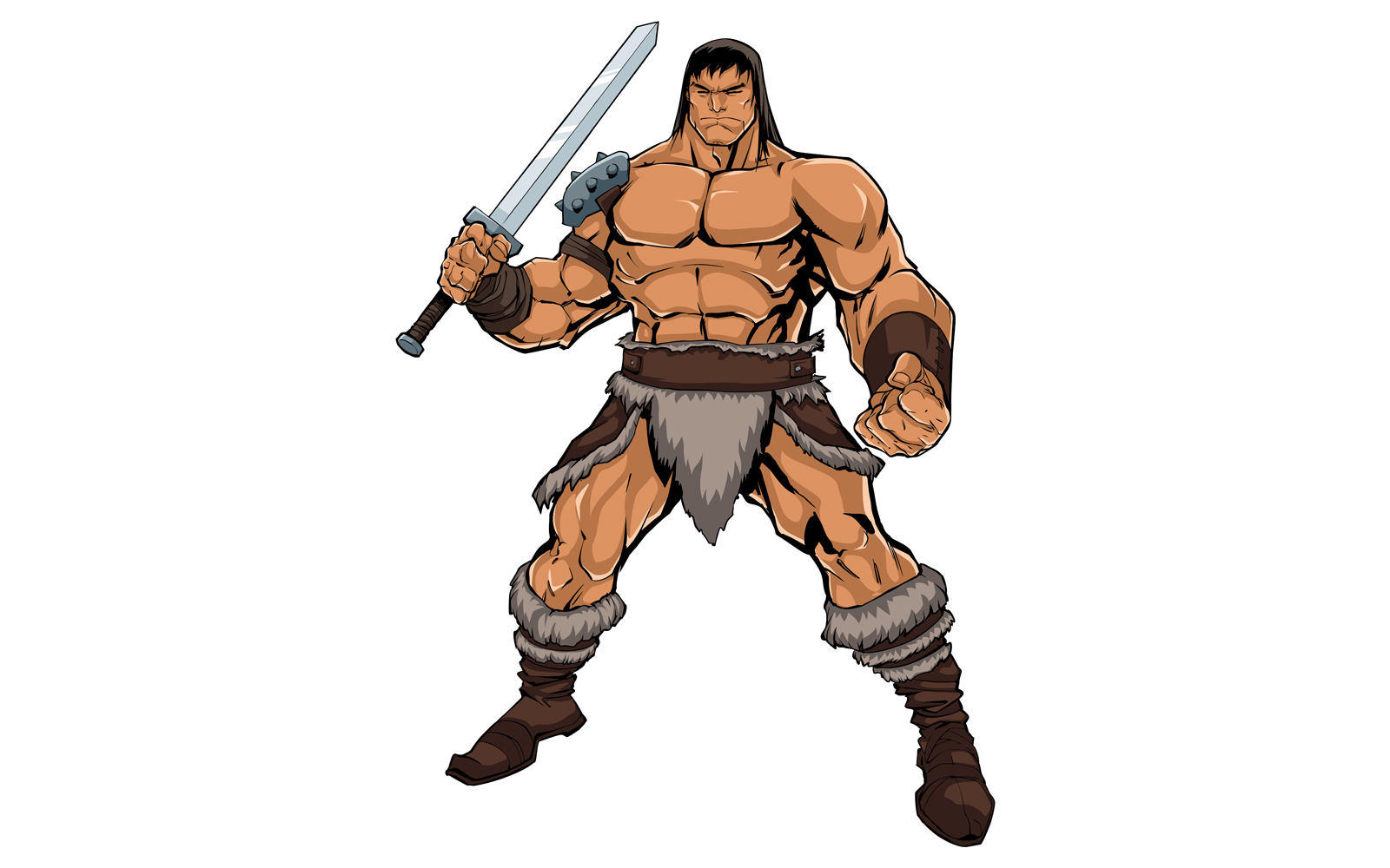 Barbarian on White - Illustration