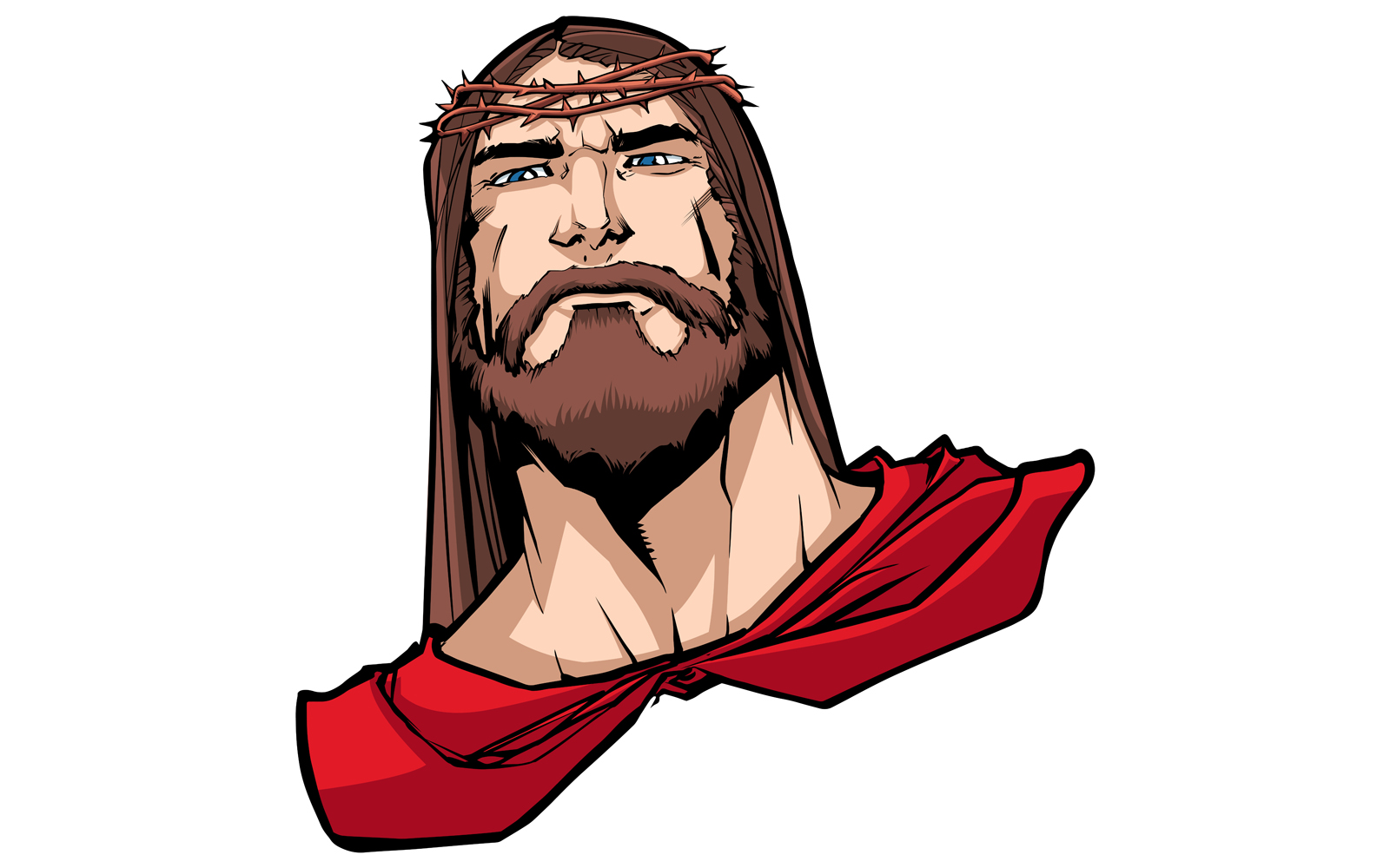 Jesus Superhero Portrait - Illustration