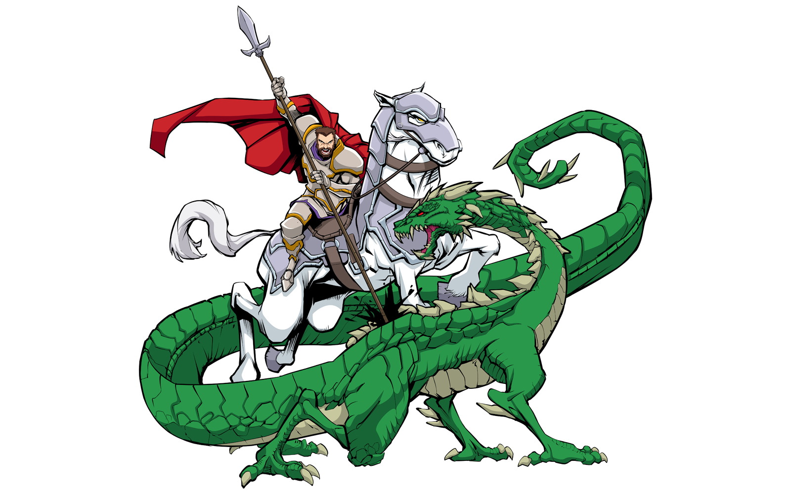 Saint George Slaying the Dragon - Illustration