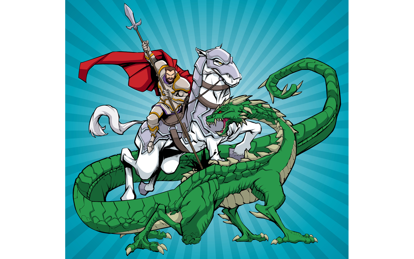 Saint George Slaying the Dragon - Illustration