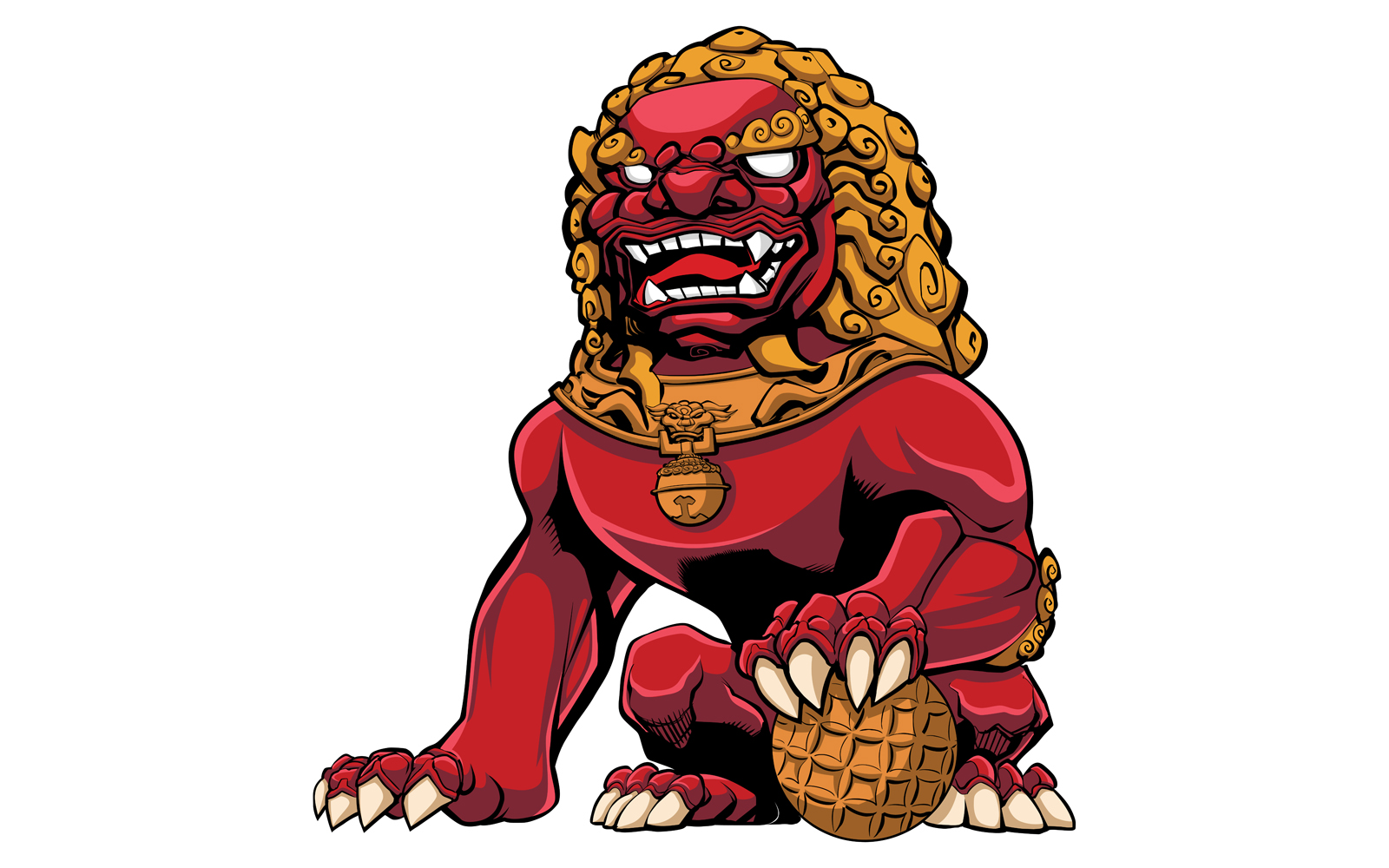 Chinese Lion Red - Illustration