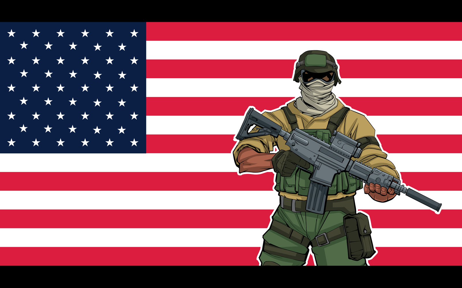 American Soldier Background - Illustration