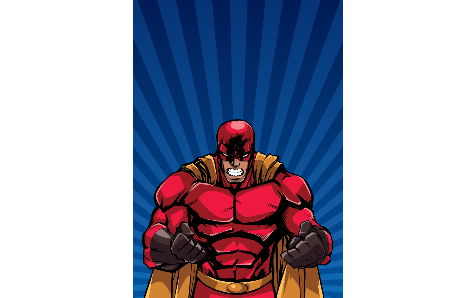 Raging Superhero Ray Light Background - Illustration