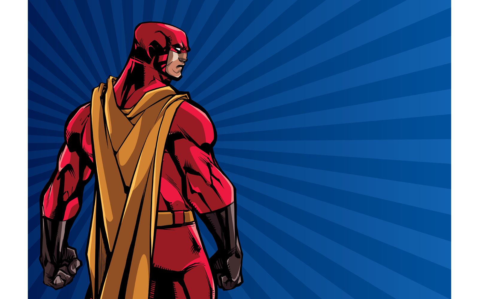 Superhero Back Ray Light Background - Illustration