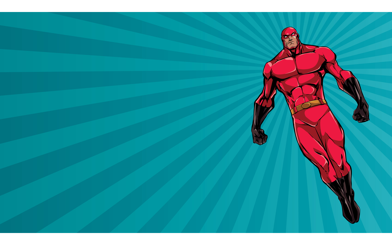 Superhero Flying Ray Light Background - Illustration