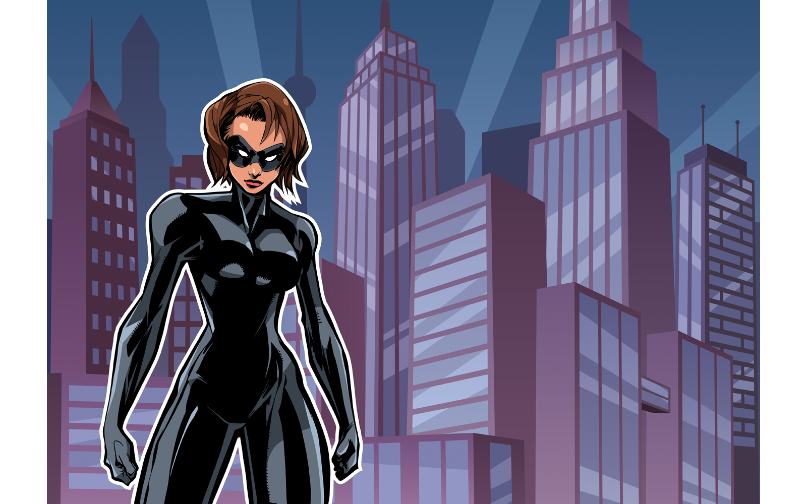 Superheroine Battle Mode City - Illustration