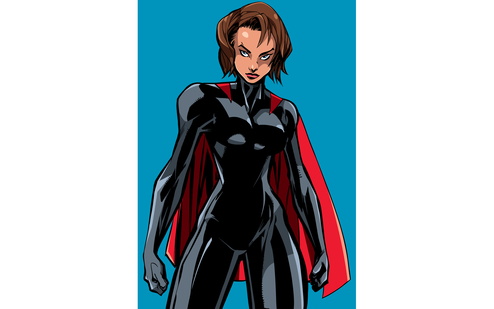 Superheroine Battle Mode No Mask - Illustration