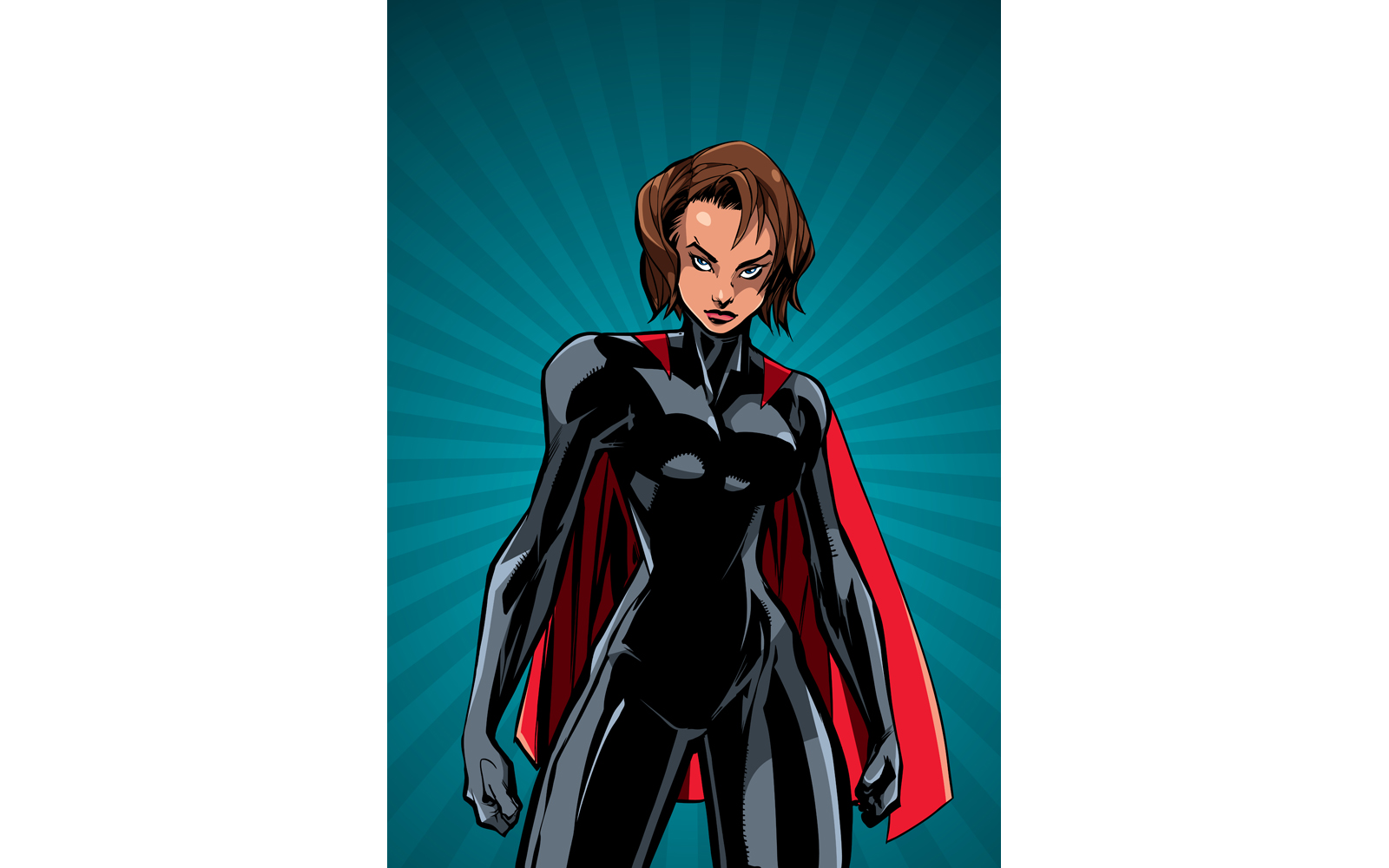 Superheroine Battle Mode Ray Light Vertical - Illustration