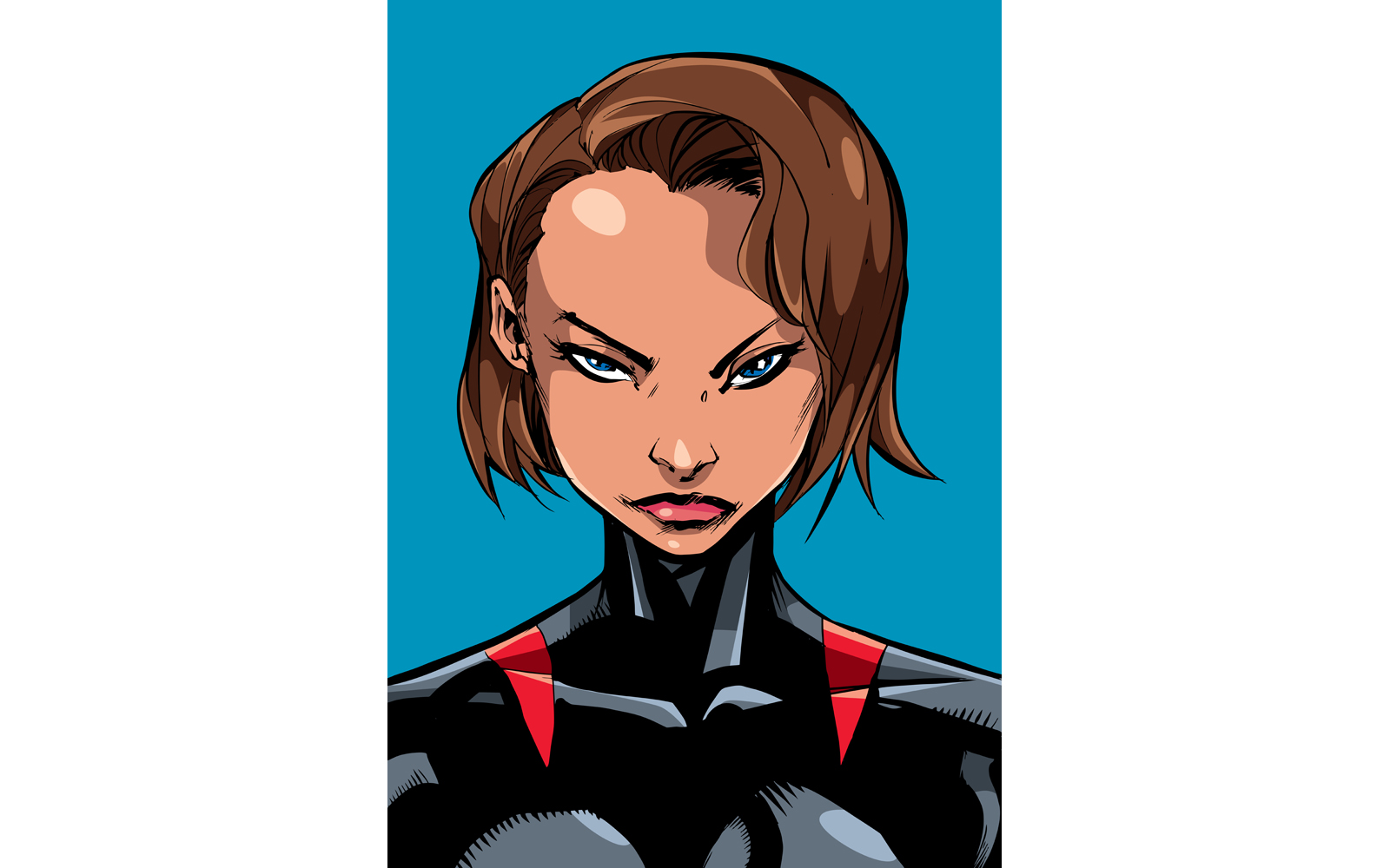 Superheroine Portrait No Mask - Illustration