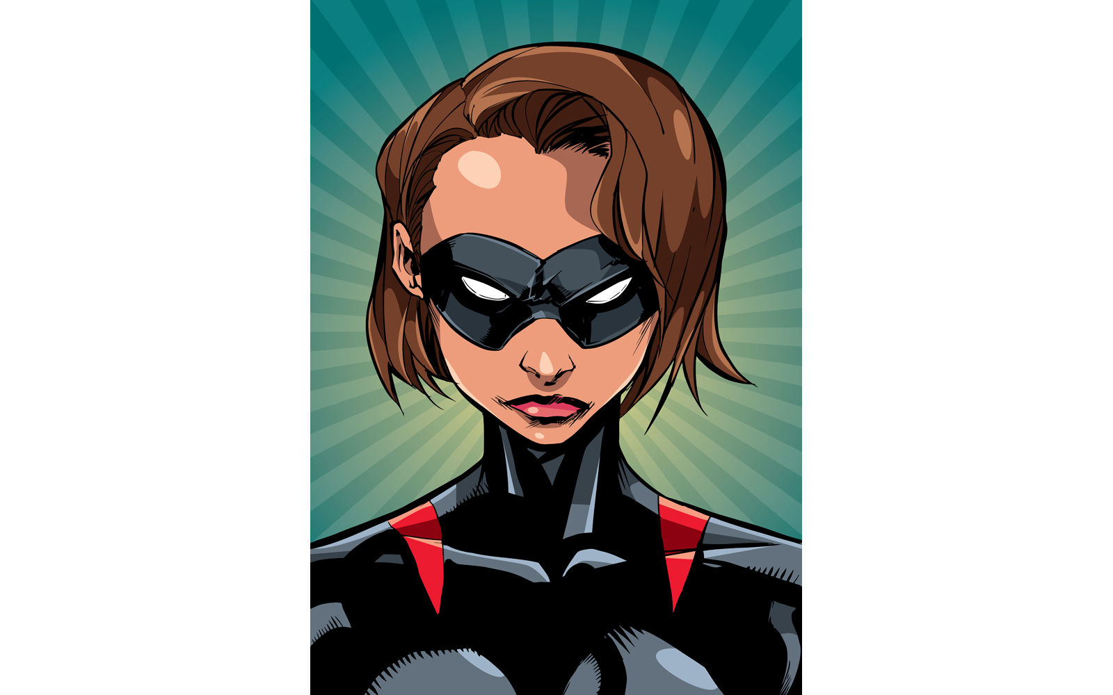 Superheroine Portrait Ray Light - Illustration