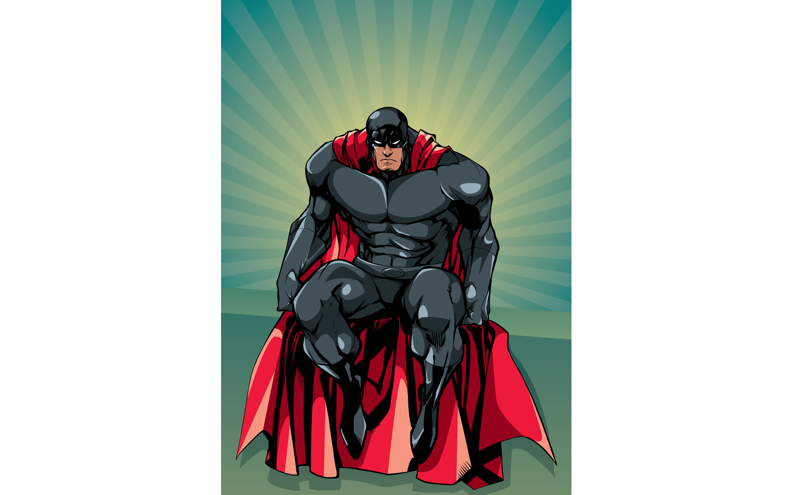 Superhero Sitting Ray Light - Illustration