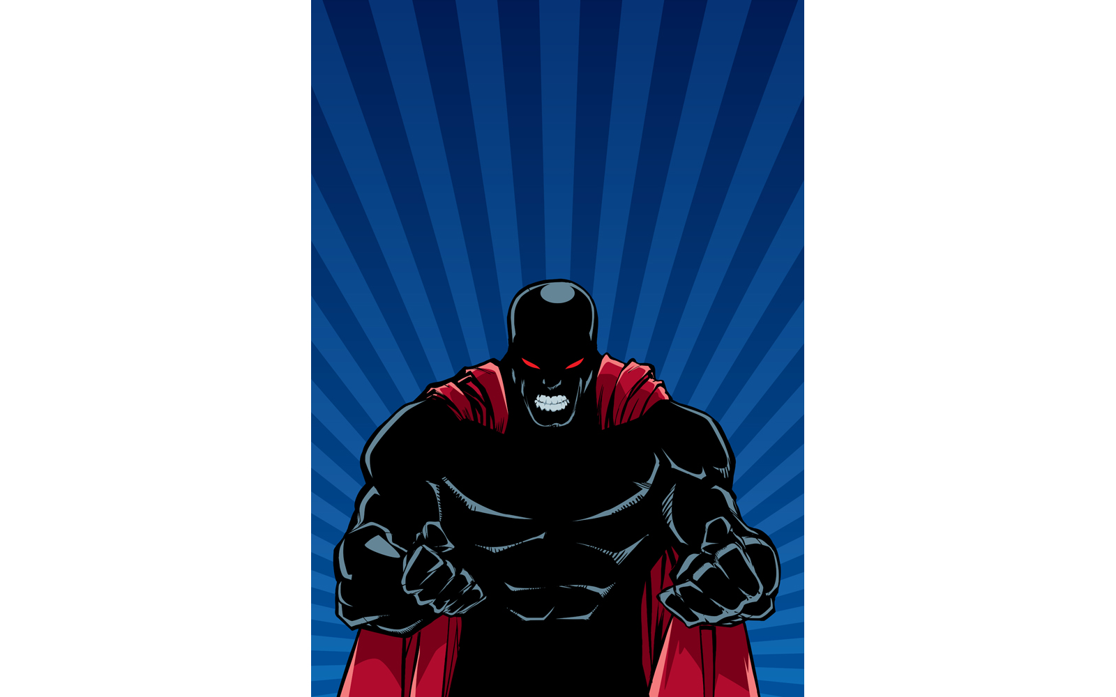 Raging Superhero Ray Light Background Silhouette - Illustration